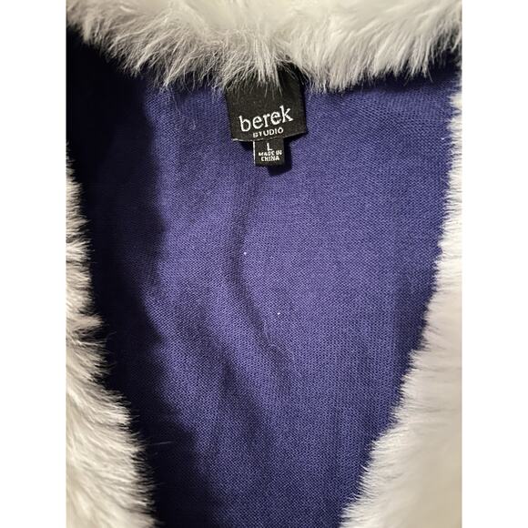 Vintage Large Berek Christmas Sweater Vest With Removable White Faux Fur Collar - Picture 4 of 11